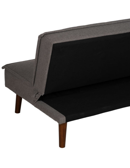 Grand Canapé moderne Convertible 3 places en Tissu chenille Gris Métal Noir Bois d'hévéa Marron Bois d'eucalyptus Bruno - 15