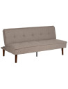 Grand Canapé moderne Convertible 3 places en Tissu chenille Beige Métal Noir Bois d'hévéa Marron Bois d'eucalyptus Bruno - 1
