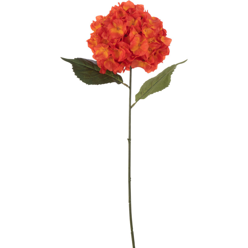 Feuille artificielle Hortensia Hauteur 75 cm en Plastique Rouge Vert - 1