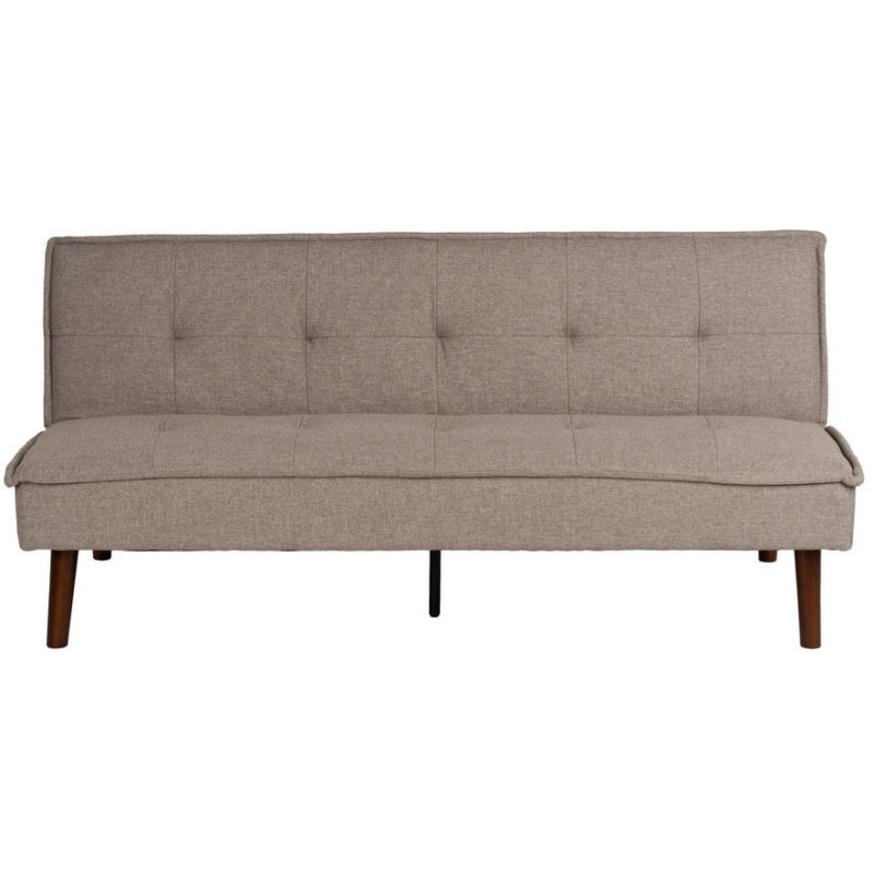 Grand Canapé moderne Convertible 3 places en Tissu chenille Beige Métal Noir Bois d'hévéa Marron Bois d'eucalyptus Bruno - 3