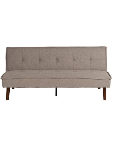 Grand Canapé moderne Convertible 3 places en Tissu chenille Beige Métal Noir Bois d'hévéa Marron Bois d'eucalyptus Bruno - 3