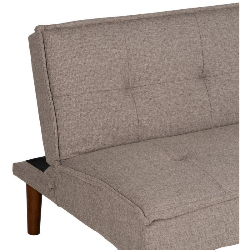 Grand Canapé moderne Convertible 3 places en Tissu chenille Beige Métal Noir Bois d'hévéa Marron Bois d'eucalyptus Bruno - 5