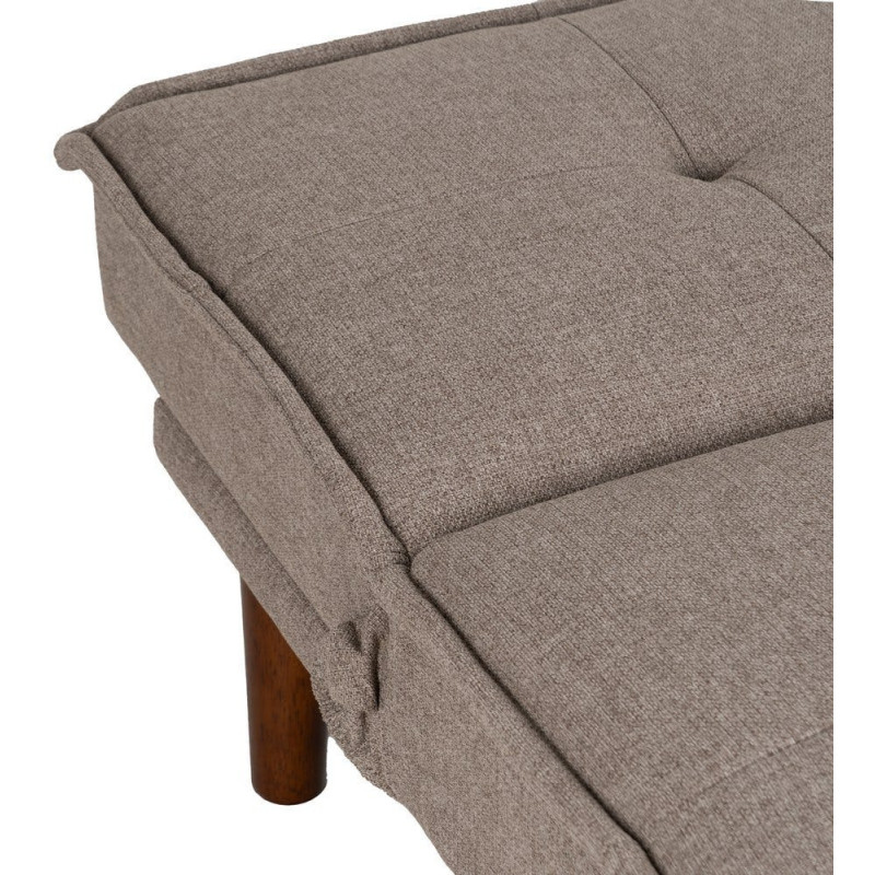 Grand Canapé moderne Convertible 3 places en Tissu chenille Beige Métal Noir Bois d'hévéa Marron Bois d'eucalyptus Bruno - 6