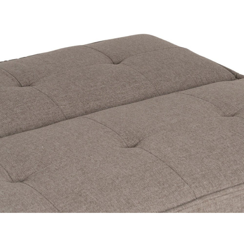 Grand Canapé moderne Convertible 3 places en Tissu chenille Beige Métal Noir Bois d'hévéa Marron Bois d'eucalyptus Bruno - 7