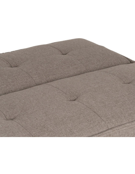 Grand Canapé moderne Convertible 3 places en Tissu chenille Beige Métal Noir Bois d'hévéa Marron Bois d'eucalyptus Bruno - 7