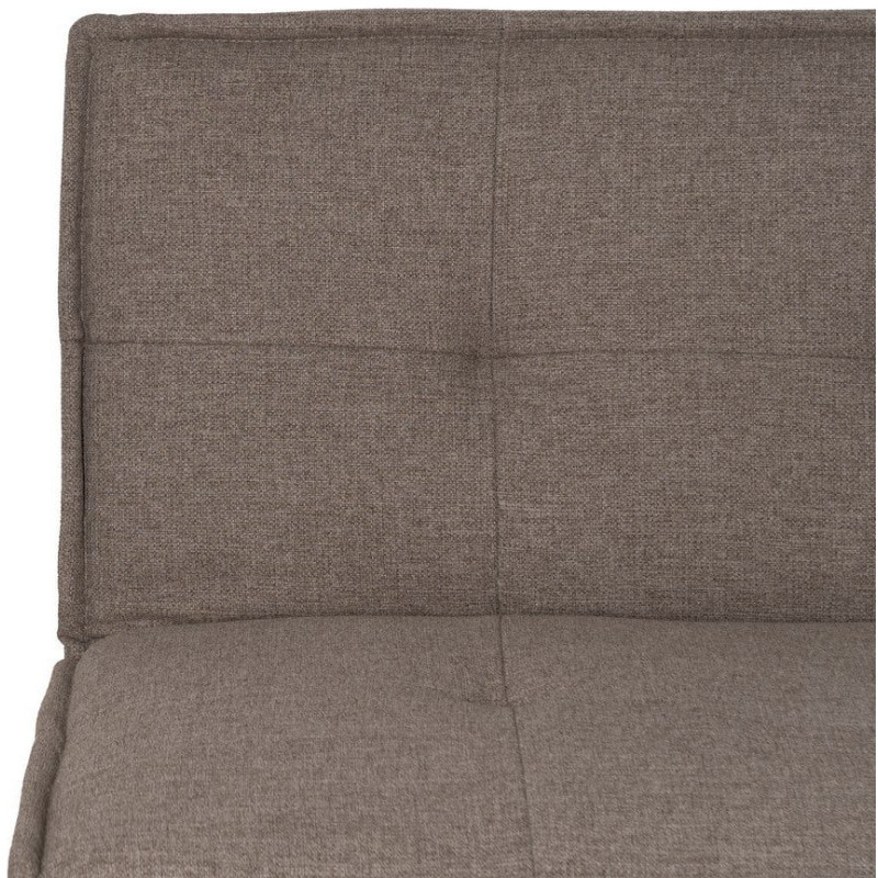 Grand Canapé moderne Convertible 3 places en Tissu chenille Beige Métal Noir Bois d'hévéa Marron Bois d'eucalyptus Bruno - 8