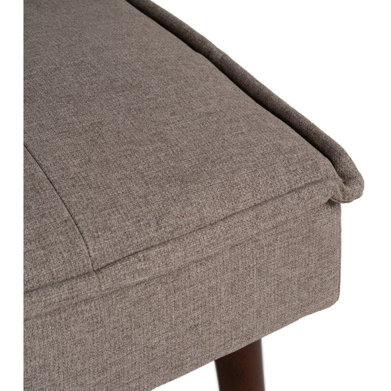 Grand Canapé moderne Convertible 3 places en Tissu chenille Beige Métal Noir Bois d'hévéa Marron Bois d'eucalyptus Bruno - 9