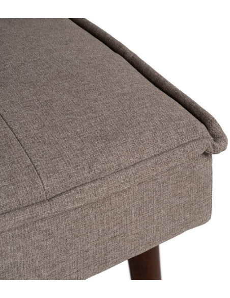 Grand Canapé moderne Convertible 3 places en Tissu chenille Beige Métal Noir Bois d'hévéa Marron Bois d'eucalyptus Bruno - 9