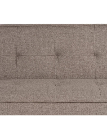Grand Canapé moderne Convertible 3 places en Tissu chenille Beige Métal Noir Bois d'hévéa Marron Bois d'eucalyptus Bruno - 11