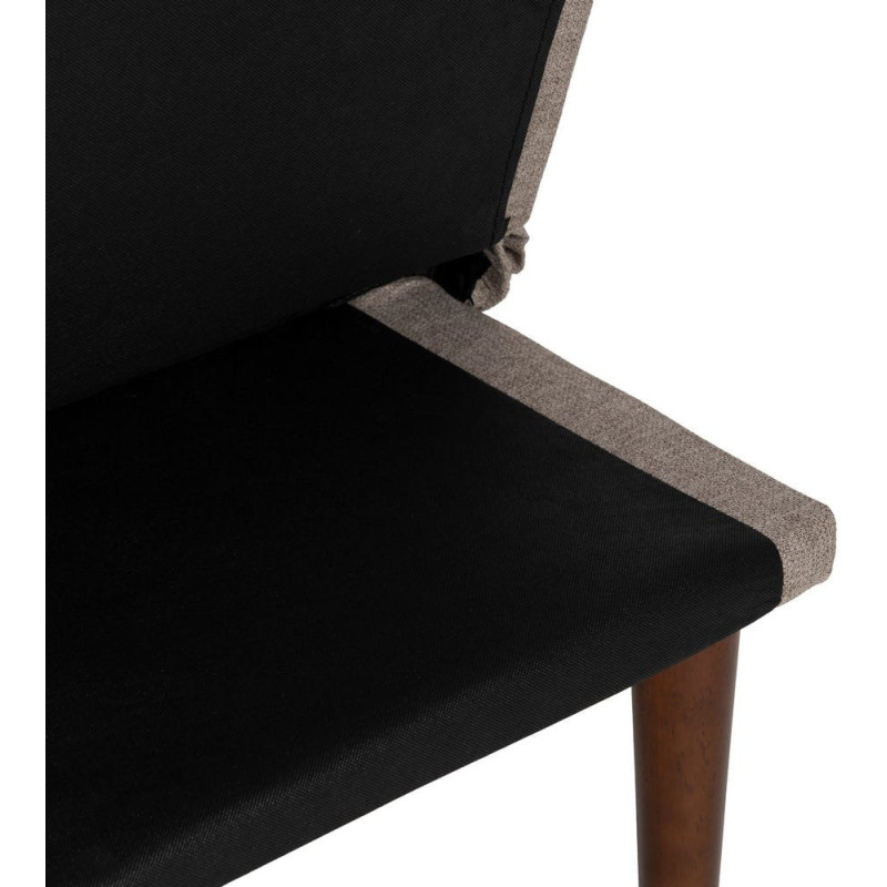 Grand Canapé moderne Convertible 3 places en Tissu chenille Beige Métal Noir Bois d'hévéa Marron Bois d'eucalyptus Bruno - 13