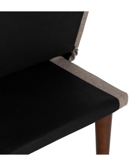 Grand Canapé moderne Convertible 3 places en Tissu chenille Beige Métal Noir Bois d'hévéa Marron Bois d'eucalyptus Bruno - 13