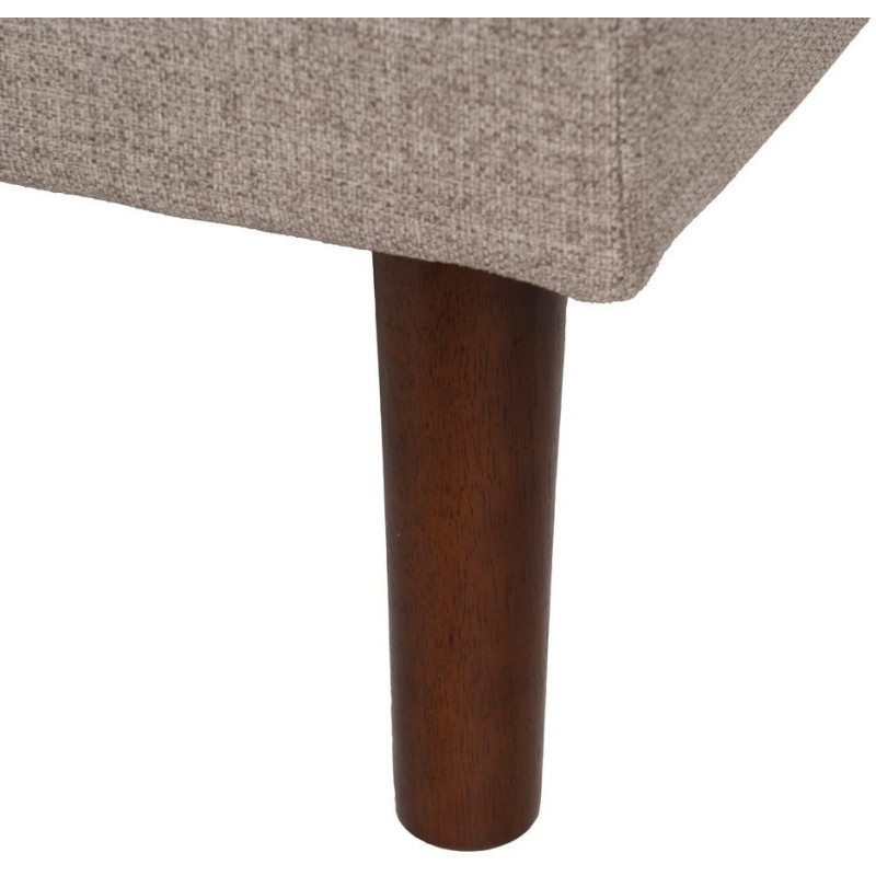 Grand Canapé moderne Convertible 3 places en Tissu chenille Beige Métal Noir Bois d'hévéa Marron Bois d'eucalyptus Bruno - 14