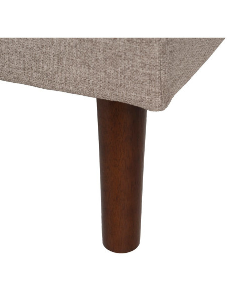 Grand Canapé moderne Convertible 3 places en Tissu chenille Beige Métal Noir Bois d'hévéa Marron Bois d'eucalyptus Bruno - 14