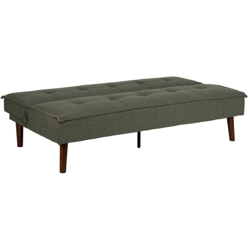 Grand Canapé moderne Convertible 3 places en Tissu chenille Vert Métal Noir Bois d'hévéa Marron Bois d'eucalyptus Bruno - 2