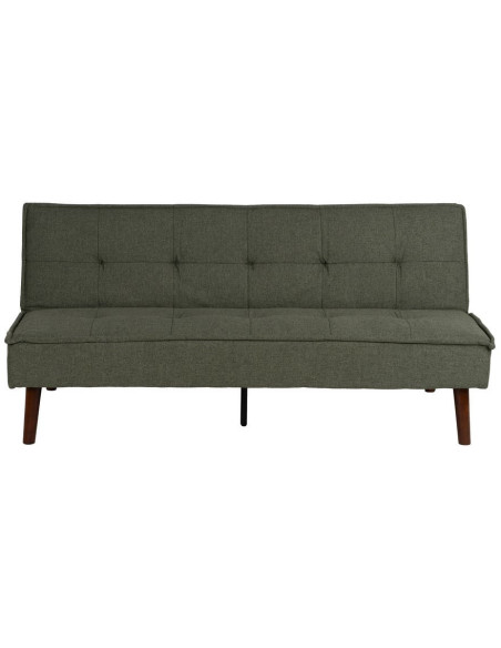 Grand Canapé moderne Convertible 3 places en Tissu chenille Vert Métal Noir Bois d'hévéa Marron Bois d'eucalyptus Bruno - 3