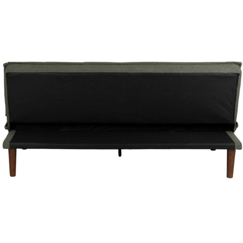 Grand Canapé moderne Convertible 3 places en Tissu chenille Vert Métal Noir Bois d'hévéa Marron Bois d'eucalyptus Bruno - 4