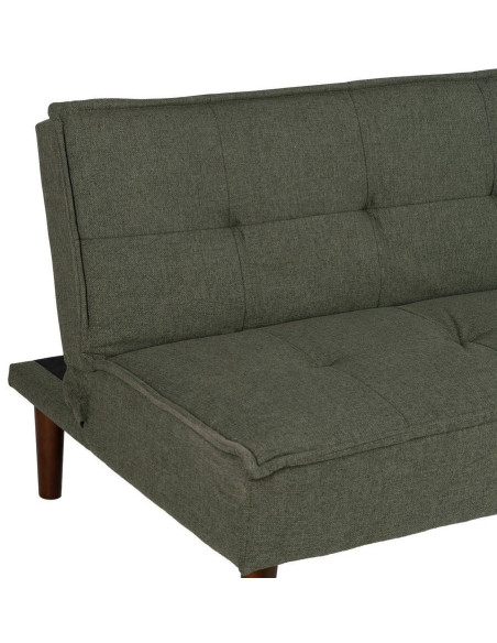 Grand Canapé moderne Convertible 3 places en Tissu chenille Vert Métal Noir Bois d'hévéa Marron Bois d'eucalyptus Bruno - 5