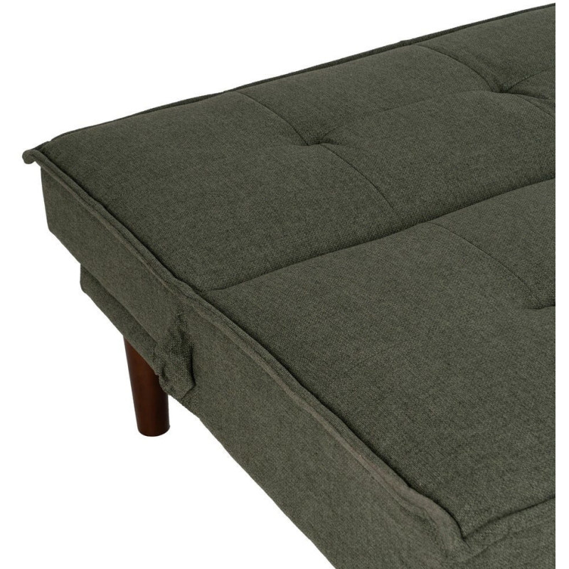 Grand Canapé moderne Convertible 3 places en Tissu chenille Vert Métal Noir Bois d'hévéa Marron Bois d'eucalyptus Bruno - 6