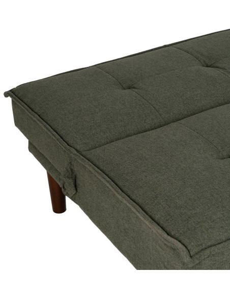 Grand Canapé moderne Convertible 3 places en Tissu chenille Vert Métal Noir Bois d'hévéa Marron Bois d'eucalyptus Bruno - 6