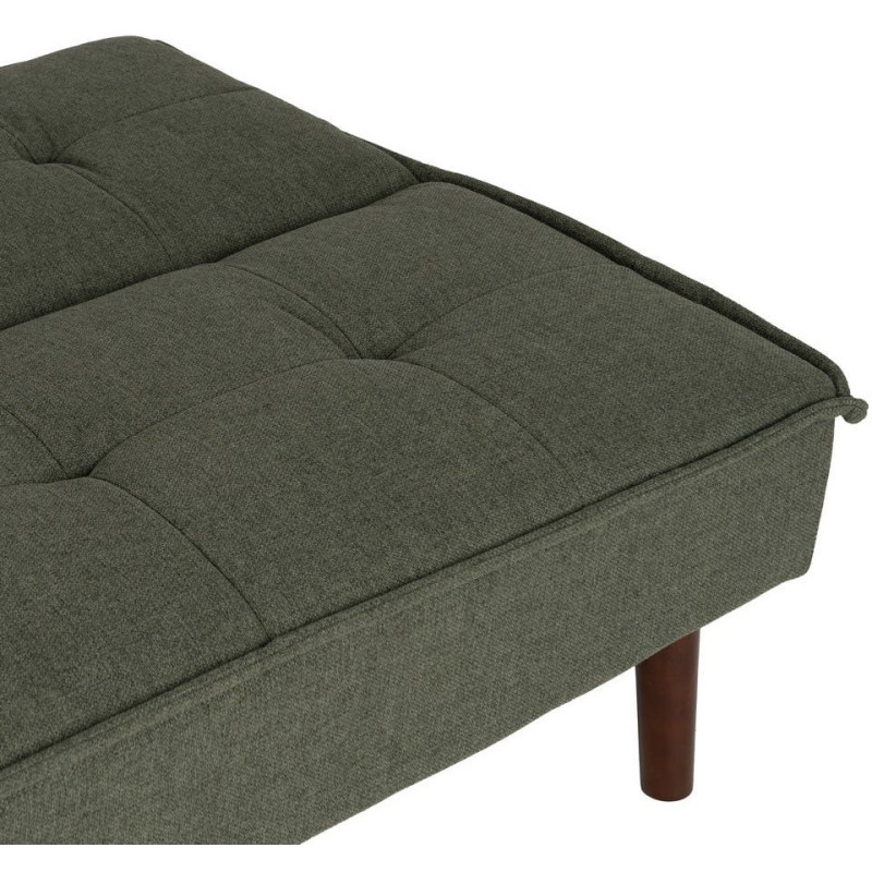 Grand Canapé moderne Convertible 3 places en Tissu chenille Vert Métal Noir Bois d'hévéa Marron Bois d'eucalyptus Bruno - 7