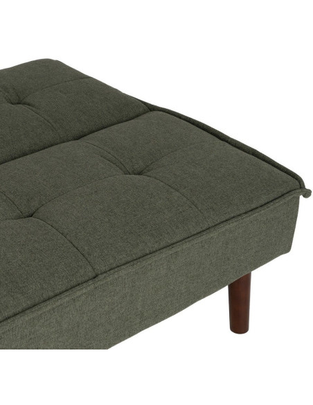 Grand Canapé moderne Convertible 3 places en Tissu chenille Vert Métal Noir Bois d'hévéa Marron Bois d'eucalyptus Bruno - 7