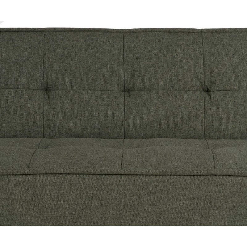Grand Canapé moderne Convertible 3 places en Tissu chenille Vert Métal Noir Bois d'hévéa Marron Bois d'eucalyptus Bruno - 11