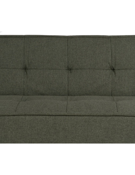 Grand Canapé moderne Convertible 3 places en Tissu chenille Vert Métal Noir Bois d'hévéa Marron Bois d'eucalyptus Bruno - 11
