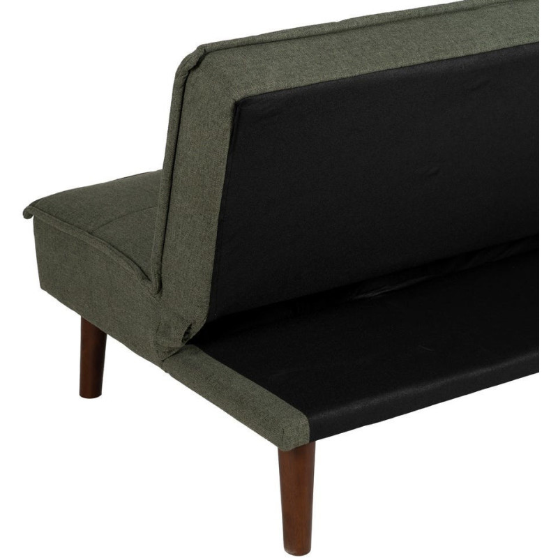 Grand Canapé moderne Convertible 3 places en Tissu chenille Vert Métal Noir Bois d'hévéa Marron Bois d'eucalyptus Bruno - 12