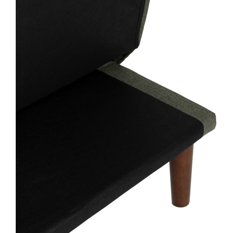 Grand Canapé moderne Convertible 3 places en Tissu chenille Vert Métal Noir Bois d'hévéa Marron Bois d'eucalyptus Bruno - 13