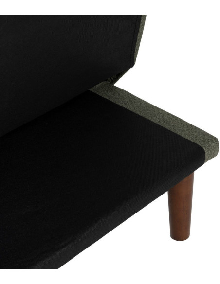 Grand Canapé moderne Convertible 3 places en Tissu chenille Vert Métal Noir Bois d'hévéa Marron Bois d'eucalyptus Bruno - 13