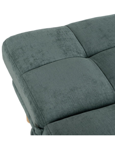 Grand Canapé moderne Convertible 3 places en Tissu chenille Vert Métal Noir Bois d'hévéa Naturel Bois d'eucalyptus Samuel - 6