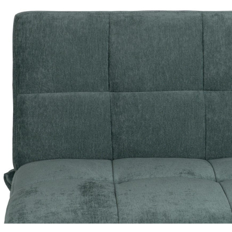Grand Canapé moderne Convertible 3 places en Tissu chenille Vert Métal Noir Bois d'hévéa Naturel Bois d'eucalyptus Samuel - 8