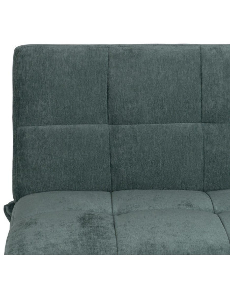 Grand Canapé moderne Convertible 3 places en Tissu chenille Vert Métal Noir Bois d'hévéa Naturel Bois d'eucalyptus Samuel - 8