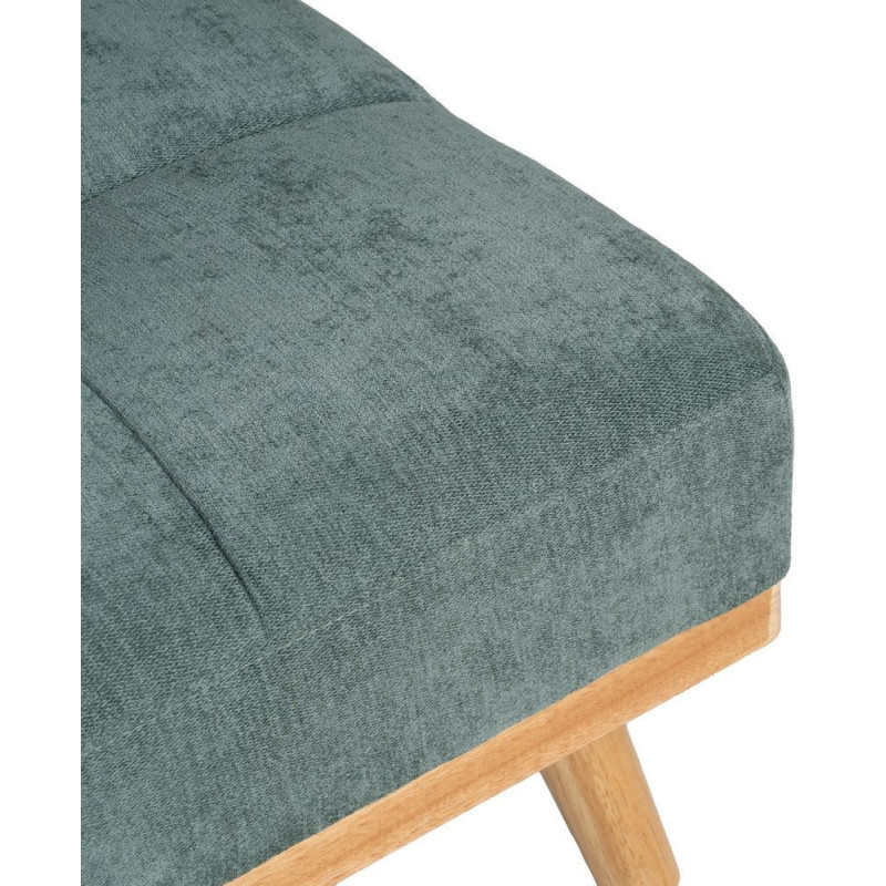 Grand Canapé moderne Convertible 3 places en Tissu chenille Vert Métal Noir Bois d'hévéa Naturel Bois d'eucalyptus Samuel - 10