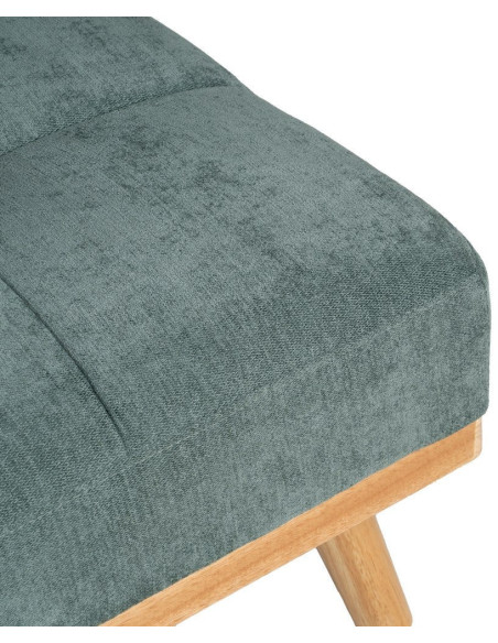 Grand Canapé moderne Convertible 3 places en Tissu chenille Vert Métal Noir Bois d'hévéa Naturel Bois d'eucalyptus Samuel - 10