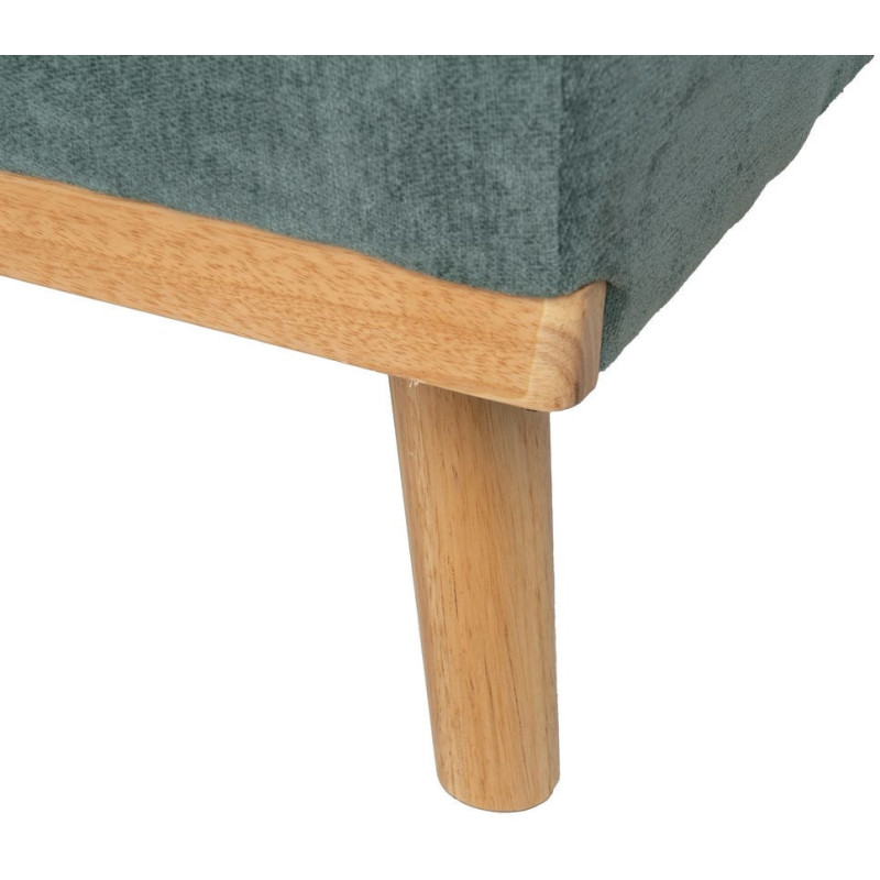 Grand Canapé moderne Convertible 3 places en Tissu chenille Vert Métal Noir Bois d'hévéa Naturel Bois d'eucalyptus Samuel - 14