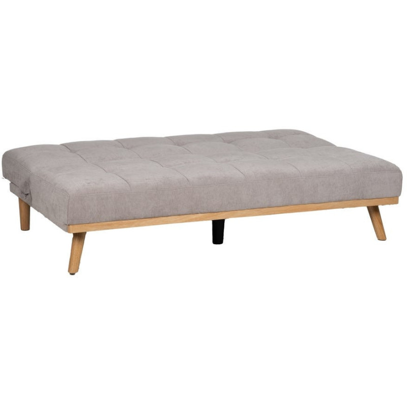 Grand Canapé moderne Convertible 3 places en Tissu chenille Gris Métal Noir Bois d'hévéa Naturel Bois d'eucalyptus Samuel - 3