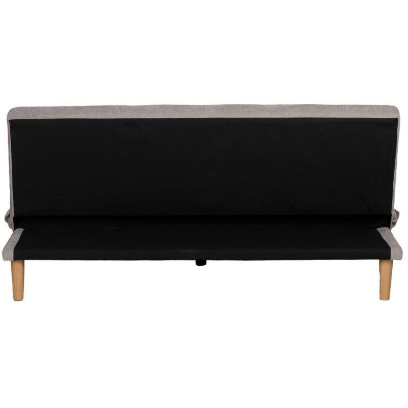 Grand Canapé moderne Convertible 3 places en Tissu chenille Gris Métal Noir Bois d'hévéa Naturel Bois d'eucalyptus Samuel - 5