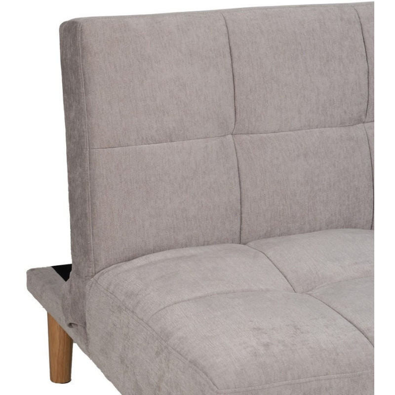 Grand Canapé moderne Convertible 3 places en Tissu chenille Gris Métal Noir Bois d'hévéa Naturel Bois d'eucalyptus Samuel - 6