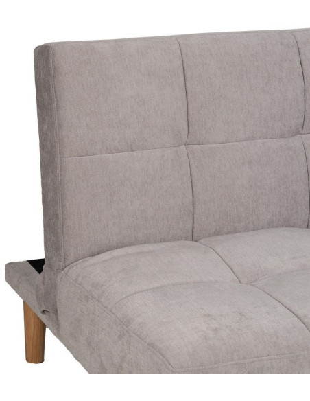 Grand Canapé moderne Convertible 3 places en Tissu chenille Gris Métal Noir Bois d'hévéa Naturel Bois d'eucalyptus Samuel - 6
