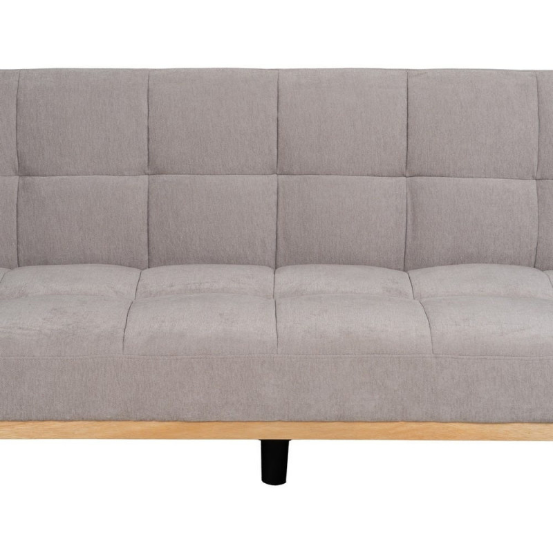Grand Canapé moderne Convertible 3 places en Tissu chenille Gris Métal Noir Bois d'hévéa Naturel Bois d'eucalyptus Samuel - 8