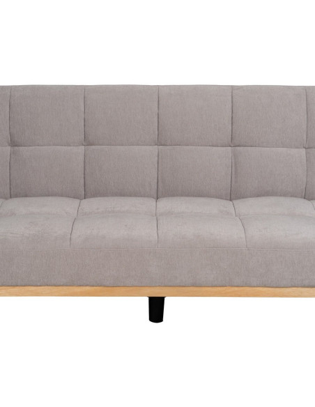 Grand Canapé moderne Convertible 3 places en Tissu chenille Gris Métal Noir Bois d'hévéa Naturel Bois d'eucalyptus Samuel - 8