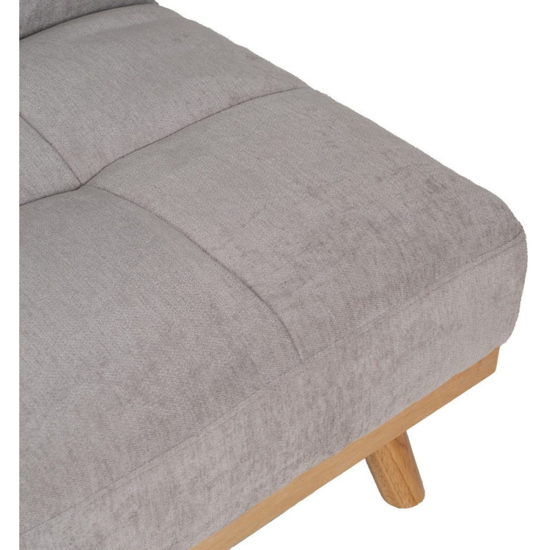 Grand Canapé moderne Convertible 3 places en Tissu chenille Gris Métal Noir Bois d'hévéa Naturel Bois d'eucalyptus Samuel - 10
