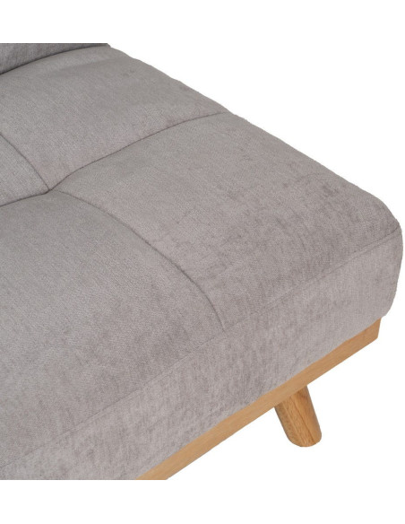 Grand Canapé moderne Convertible 3 places en Tissu chenille Gris Métal Noir Bois d'hévéa Naturel Bois d'eucalyptus Samuel - 10