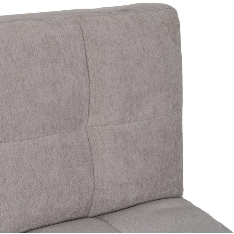 Grand Canapé moderne Convertible 3 places en Tissu chenille Gris Métal Noir Bois d'hévéa Naturel Bois d'eucalyptus Samuel - 11