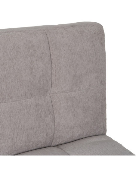 Grand Canapé moderne Convertible 3 places en Tissu chenille Gris Métal Noir Bois d'hévéa Naturel Bois d'eucalyptus Samuel - 11