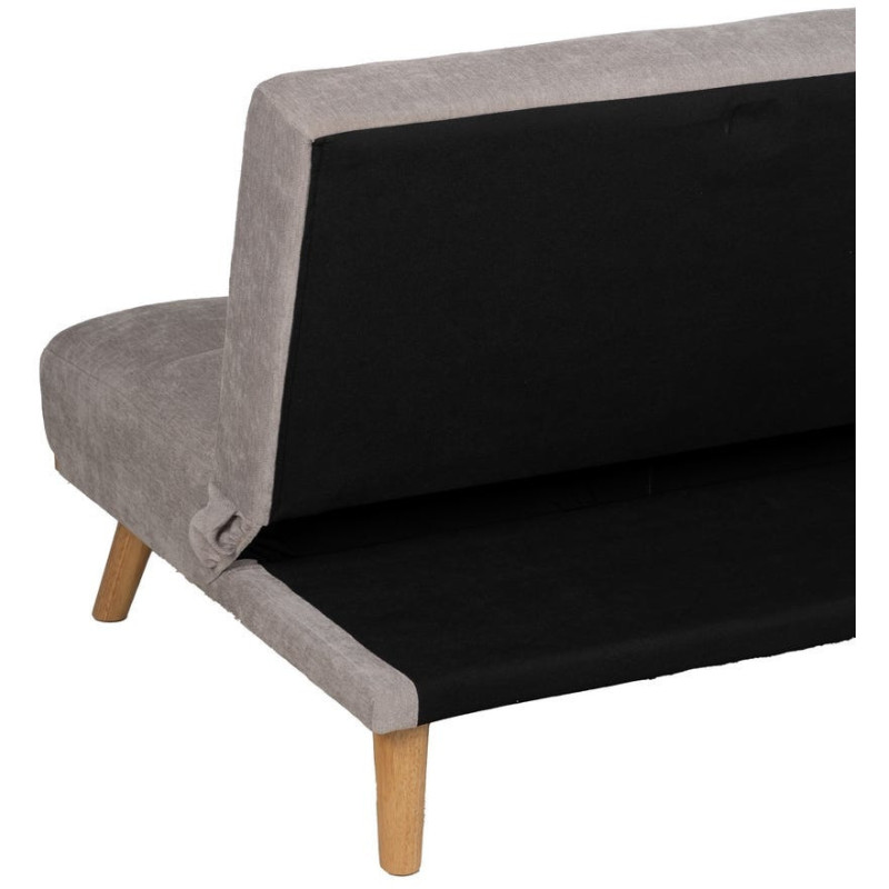 Grand Canapé moderne Convertible 3 places en Tissu chenille Gris Métal Noir Bois d'hévéa Naturel Bois d'eucalyptus Samuel - 13