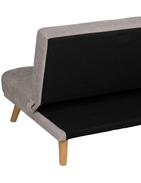 Grand Canapé moderne Convertible 3 places en Tissu chenille Gris Métal Noir Bois d'hévéa Naturel Bois d'eucalyptus Samuel - 13