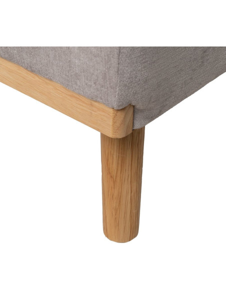 Grand Canapé moderne Convertible 3 places en Tissu chenille Gris Métal Noir Bois d'hévéa Naturel Bois d'eucalyptus Samuel - 15