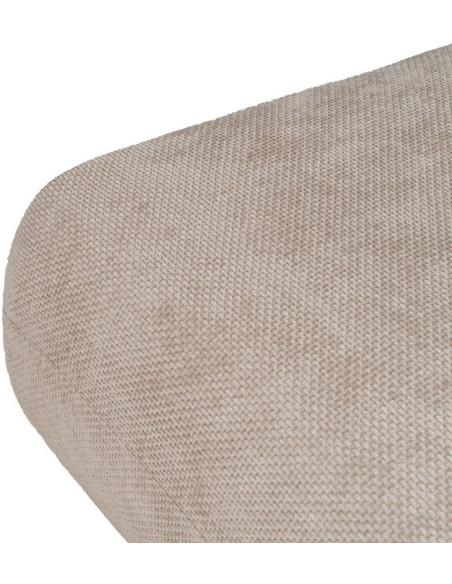 Grand Pouf moderne rectangulaire en Tissu Beige Bois de pin Bois MDF Ruben - 2